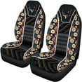 thumbnail image 6 of KUIFORTI Hippie Flower Car Seat Covers 4 Pcs Automobile Seat Cover Sets Front Seats and Rear Bench Cover Car Seat Protectors Interior Covers for Auto Truck Van SUV, 6 of 7