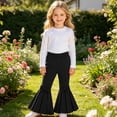 thumbnail image 4 of SERTGUTR Girls' Flare Pants Elastic Waist Pull-On Bow Detail Wide Leg Pleated Bell Bottom Trousers Casual School Daily Everyday Wear, 4 of 5