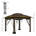 thumbnail image 3 of Homiyad 12x12 Dark Brown Pop Up Canopy Tent with Netting Carry Bag for Instant Sun Shelter Shade | Aosom.com, 3 of 8
