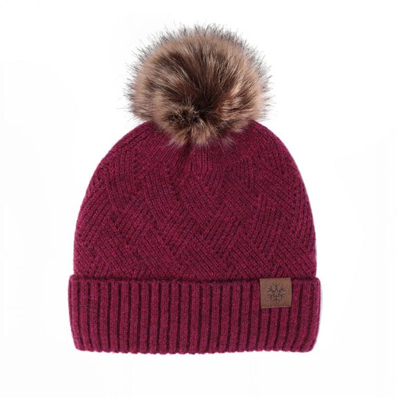 Winter Double-layer Plus Fluff Ball Knit Cap Children's Solid Color Wool Warm Windproof Ear Protection Wool Cap