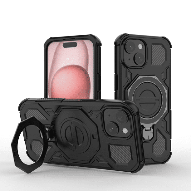 Funda GANGXUN para iPhone 15 , magnética, ligera, soporte 360°, antigolpes