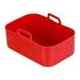 thumbnail image 2 of Bewildely Bandeja de silicona para freidora de aire, resistente al calor, doble cesta, para el hogar, comedor, panadería, revestimiento para Herramientas y accesorios para hornear Rojo, 2 of 6