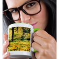 thumbnail image 2 of 3drose, Yellow Meadow Impressions, 11oz Two-tone Green Mug, 2 of 6
