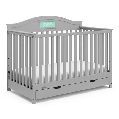 Graco Story Crib with Drawer and Reversible Headboard Pebble Gray
