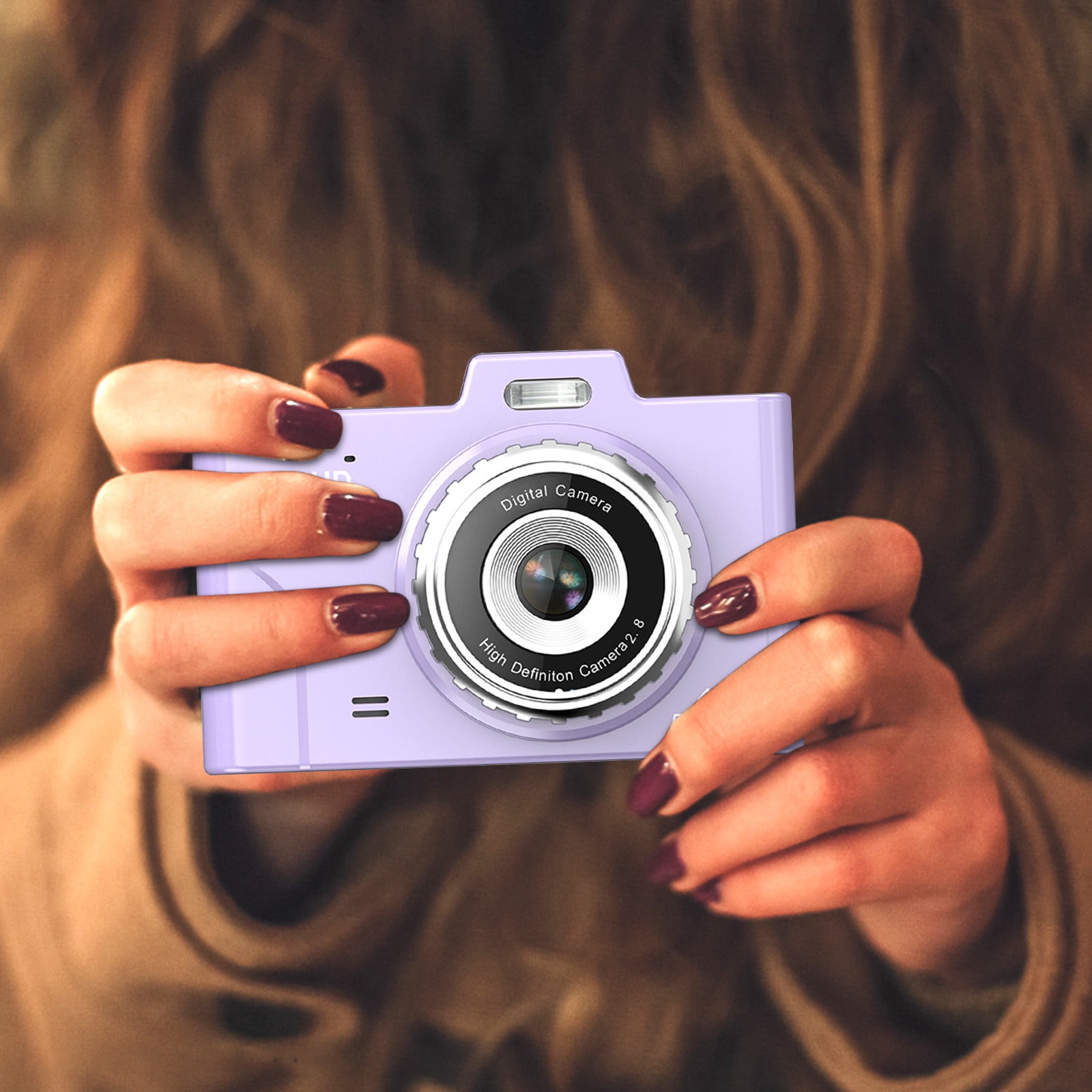 Yarino Digital Cameras for Photography Adults Digital Cameras 2.8-inch 4800W High-definition Large Screen 8X Digital Zoom Capables Of Photos Small Digital Motion Cameras,Purple