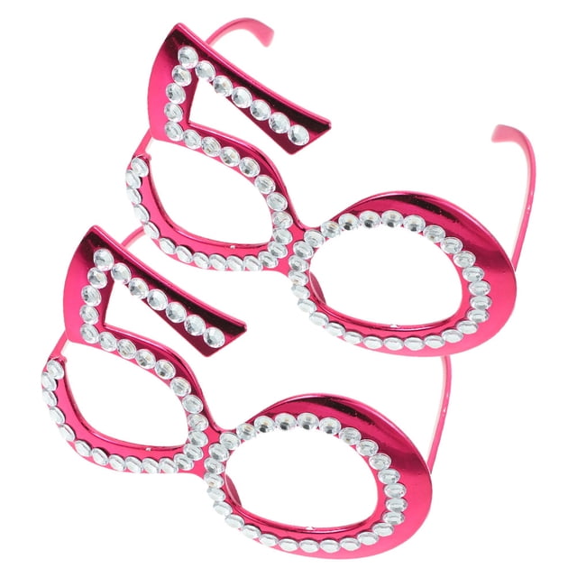 NUOLUX 2Pares Gafas Decorativas Para Fiesta De Cumpleaños Con Marco Y Rhinestones