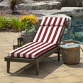 thumbnail image 3 of ARDEN Outdoor Chaise Lounge Cushion 72 x 21, Ruby Red Cabana Stripe, 3 of 11