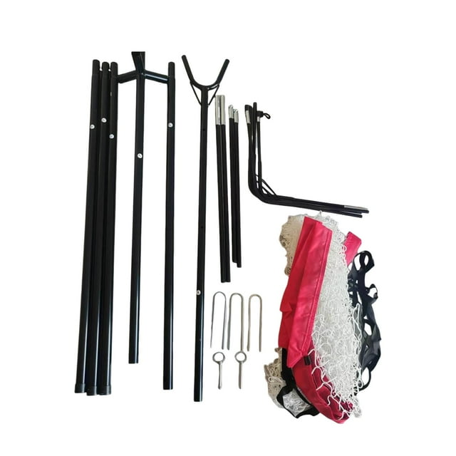 Red de entrenamiento de voleibol con estructura de hierro, red de práctica para rematar en el patio trasero y al aire libre Rojo