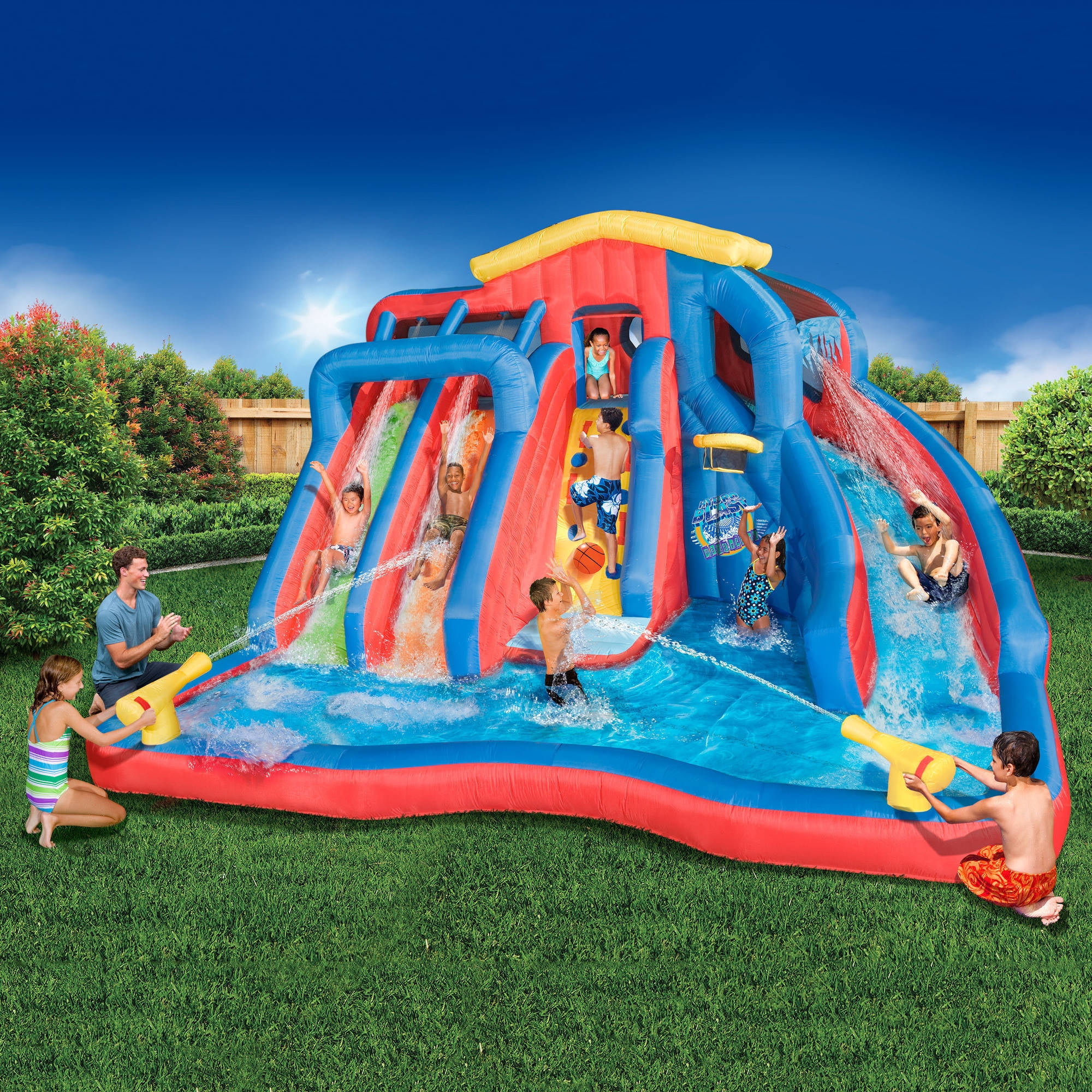 A Pool 2Water Slide For Kid 3 Min Inflatable Splash Backyard