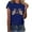 Blue(New), variant on PNTUTB Women's Round Neck Pullover Fashion LOVE Print Casual Loose Comfortable Short Sleeve Tops