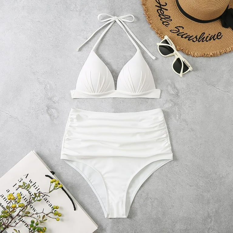 White ruffle bathing suit hotsell top
