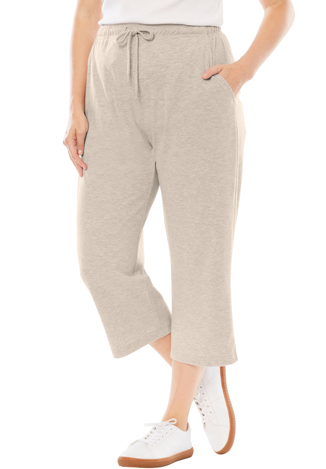 Woman Within Plus Size Petite Sport Knit Capri Pant Pants