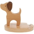 thumbnail image 3 of Soporte de escritorio creativo de madera con forma de perro para teléfono móvil (caqui), 3 of 7