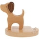 thumbnail image 3 of Soporte de escritorio creativo de madera con forma de perro para teléfono móvil (caqui), 3 of 7