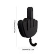 thumbnail image 2 of Colgador de Llaves Dedo Medio - Soporte Adhesivo para Pared Decorativo Negro, 2 of 5