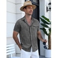 thumbnail image 3 of COOFANDY Men's Cool Linen Cotton Short Sleeve Shirt, Casual Button Down Shirt for Beach Summer Wedding Daily, 3 of 8