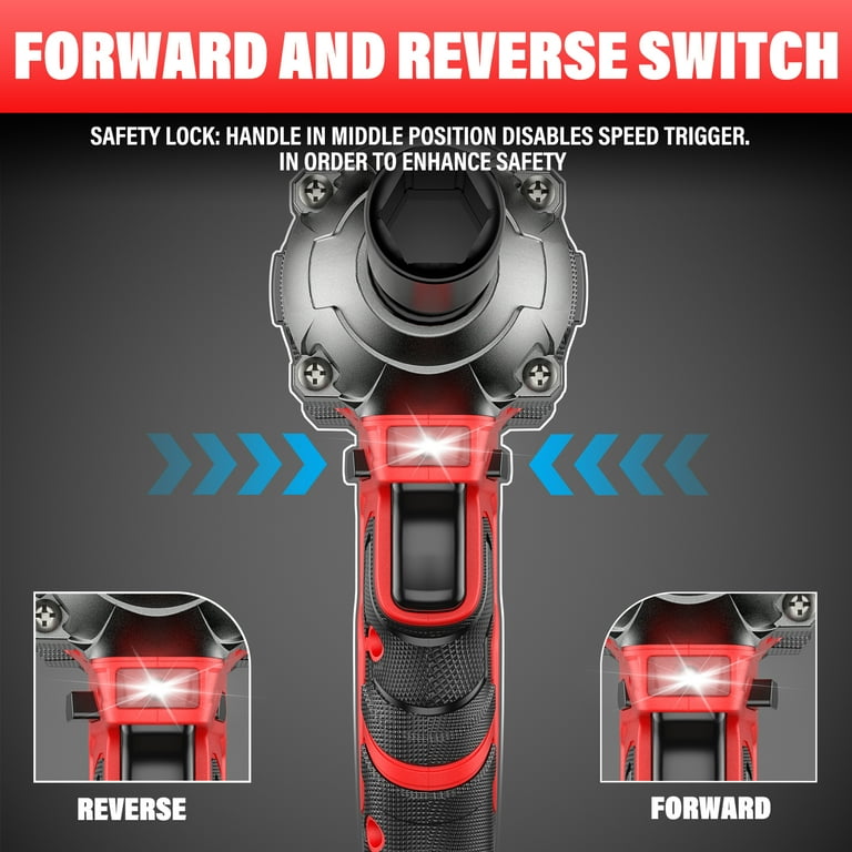 SEYVUM Cordless Impact Wrench, 20V Compact Brushless 1/2 Inch