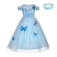 thumbnail image 1 of Vestido de princesa para niños, vestido de Cosplay de Cenicienta, fiesta de Halloween para niña, disfraz de mariposa elegante, traje de Carnaval para niños, Dress9-10T--150 Gao Jinjia LED, 1 of 2