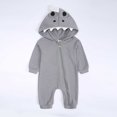 thumbnail image 2 of Odeerbi Baby Bodysuit Toddler Boys Girls Clothes Newborn Spring Autumn Clothes Comfortable Solid Color Round-neck Rompers Gray, 2 of 9