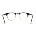 thumbnail image 2 of Mens Hipster Classic Half Horn Rim Iconic Sunglasses Black Gold Clear, 2 of 4