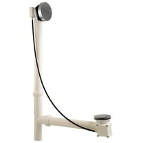 Westbrass 27" Cable Drive Bathtub Pop-Up Drain with Rotary Overflow and Polyethylene Tubes & Fittings, Polished Nickel