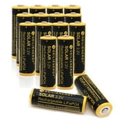 (16 Pcs) 3.2v 4/5 AA 14430 500mAh LiFePO4 Lithium Rechargeable Solar Battery for Outdoor Solar Lights
