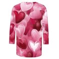 thumbnail image 4 of Tumotour Pullover Sweatshirts For Women Crew Neck 3/4 Sleeve Valentine'S Day Printed Tops Casual Cute Tunic Tops Tees Blouses Loose Pullover Tops, 4 of 5