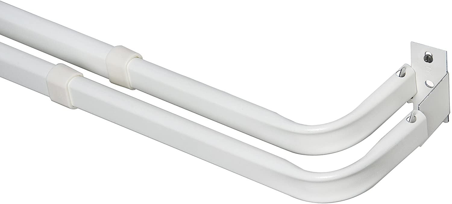 Kenney Double Curtain Rod, 48 to 86-Inch, White