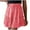 Red, variant on Fesfesfes Skirts for Women Casual Print Bandage Ruffles A-Line Pleated Lace Up Mini Short SKirt