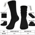 thumbnail image 2 of Women's Scrunch Crew Socks Retro 3-Pack Solid Cotton Boot Calf Socks Chunky Ribbed Cozy Slouchy Socks Size 5-11 (Black), 2 of 6