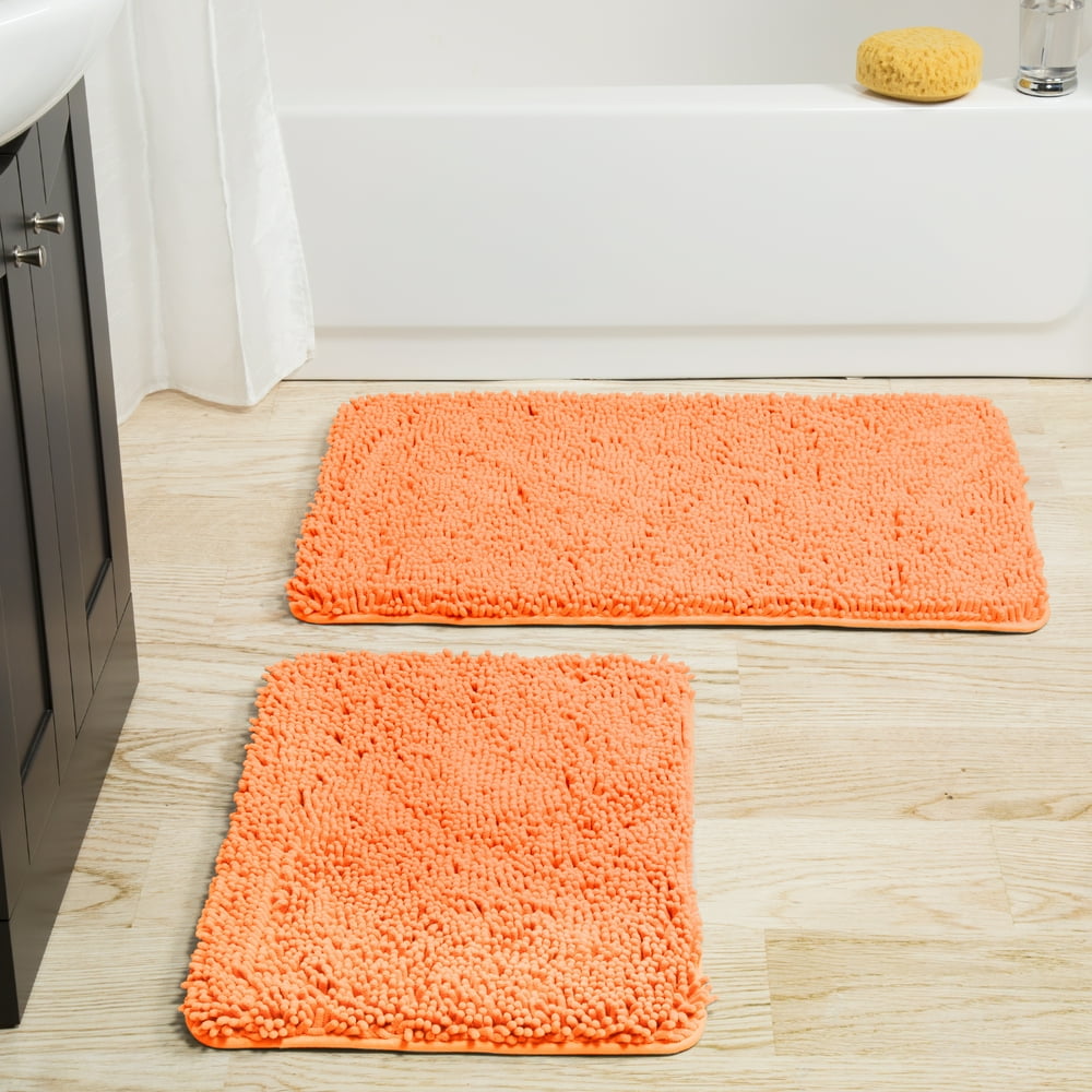 Somerset Home 2 Piece Memory Foam Bath Mat Peach