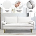 thumbnail image 3 of Modern Small Love Seat Sofa with Storage Pockets, Beige Faux Linen Upholstered 2-Seater Couch for Apartments and Living Rooms, 3 of 6