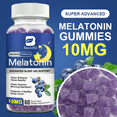 thumbnail image 2 of Gomitas de melatonina de arándano Beworths de 10 mg para adultos, ayuda para dormir y aliviar el estrés, 60 gomitas vegetarianas - Suplemento para ayudar a dormir., 2 of 7