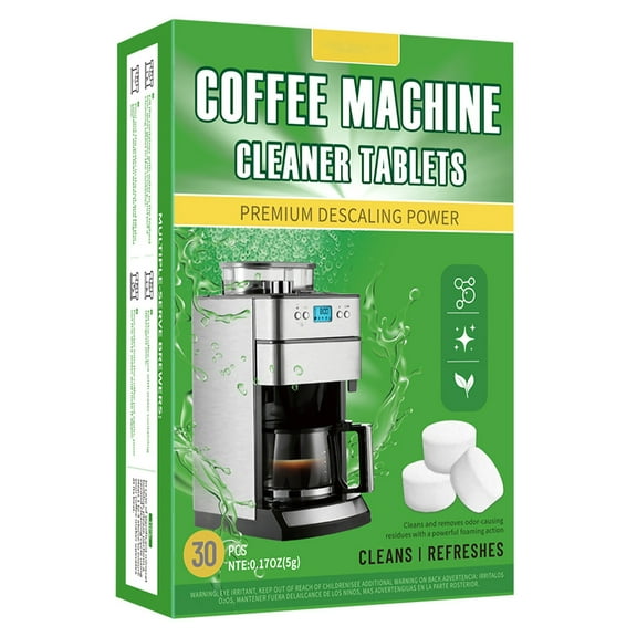 Coffee Machine Cleaner Tablets, Descaling & Deodorizing for All Coffee Makers, Espresso Machines, Odor Eliminator Tablets Individual Packaging, 30 Count, 0.17oz Each