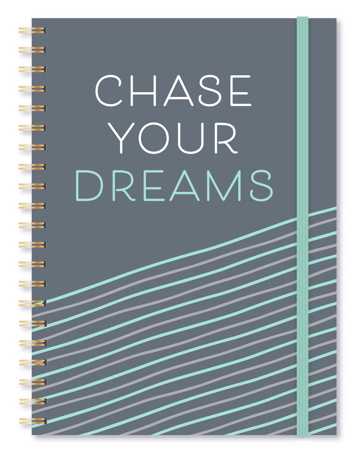 Markings by C.R. Gibson Jumbo Twin Wire Journal,<br>Grey Chase Your Dreams Print