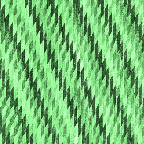 Ahgly Company Indoor Square Abstract Emerald Green Modern Area Rugs, 6' Square
