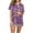 Purple, variant on CLOISE Pjs Sets for Women Two-Piece Soft Short Sleeve Sleepwear Tops and Casual Shorts Pajama Sets Cozy Button Up Flower Printed Trendy Nightwear
