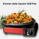 thumbnail image 4 of - Square Grill Pan With Maifan St Coated Surface Non-stick Less Stovetop Plate For Indoor Outdoor Cam Bbq, 4 of 4