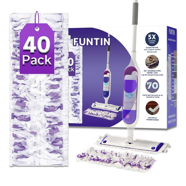 Paquete de 40 almohadillas desechables para mopa Swiffer Power Mop Funtin
