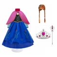 thumbnail image 1 of Disfraz de princesa para niñas, vestido de Anna, disfraz de princesa Anna, vestidos de cuello alto de invierno para niñas, vestido de hada con capa 110 Gao Jinjia LED, 1 of 2