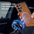 thumbnail image 6 of Allytechgroup Magnetic for Samsung Galaxy S23 Ultra Case, Compatible with MagSafe Support Magnetic Car Phone Mount PU Leather Slim Phone Case for Women Men for Samsung Galaxy S23 Ultra, Brown, 6 of 10