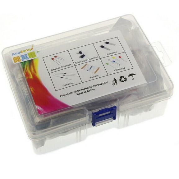 Electronic Component Kit Transistors Capacitors Diodes LEDs Metal Film Resistors
