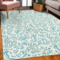 thumbnail image 3 of Vintage Decorative Rug, Monochrome Style Classic Victorian Inspired Rococo Motif Repetition, Quality Carpet for Bedroom Dorm and Living Room, 6 Sizes, Turquoise White, by Ambesonne, 3 of 4