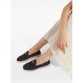 thumbnail image 3 of Prada Enamel Triangle-Logo Suede And Leather Loafers Black (Women's), 3 of 6
