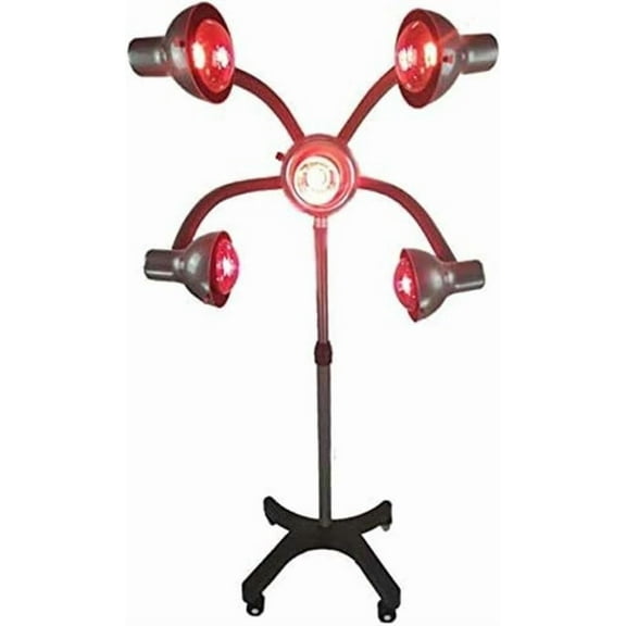 5 Head Infrared Heat Lamp Salon Hair Steamer 750W Hair Dryer Color Processor Spa Barber Adjustable Temperature Equipment with Rolling Wheels Bulbs