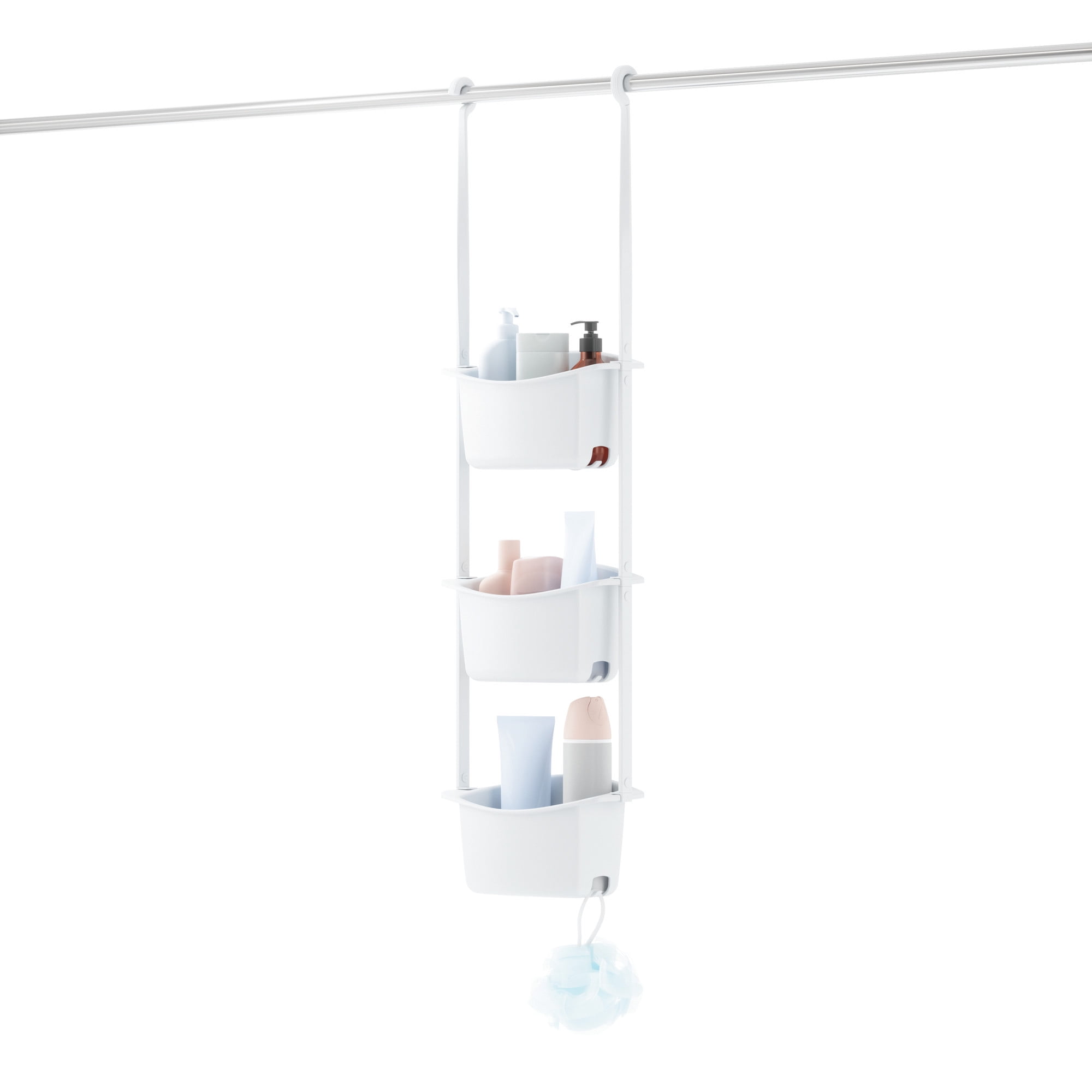 Umbra Flex Three Shelf Shower Bins, White 