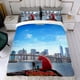 thumbnail image 4 of Clifford el Gran Perro Rojo Conjunto de sábanas temático, trío de piezas, cómodo y amigable con la piel, diseño único, regalo de decoración para el hogar para familiares, amigos y fans, 90 cm * 190 cm, 4 of 6