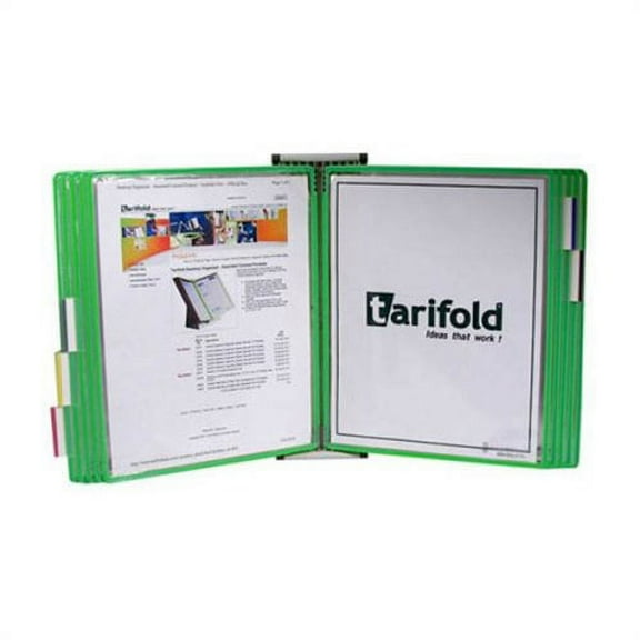 Tarifold Document Wall Display Unit,10 Green Pocket W251