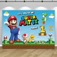 thumbnail image 5 of Fondo personalizado con nombre y edad, tema de Super Mario Bros, fondo para fiesta de cumpleaños de niños y niños, pancarta para baby shower, accesorios de decoración, 5 of 5