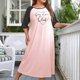 thumbnail image 3 of 1 paquete de pijamas para mujer de talla grande con estampado en contraste Love Logo Homewear (XXL), 3 of 5